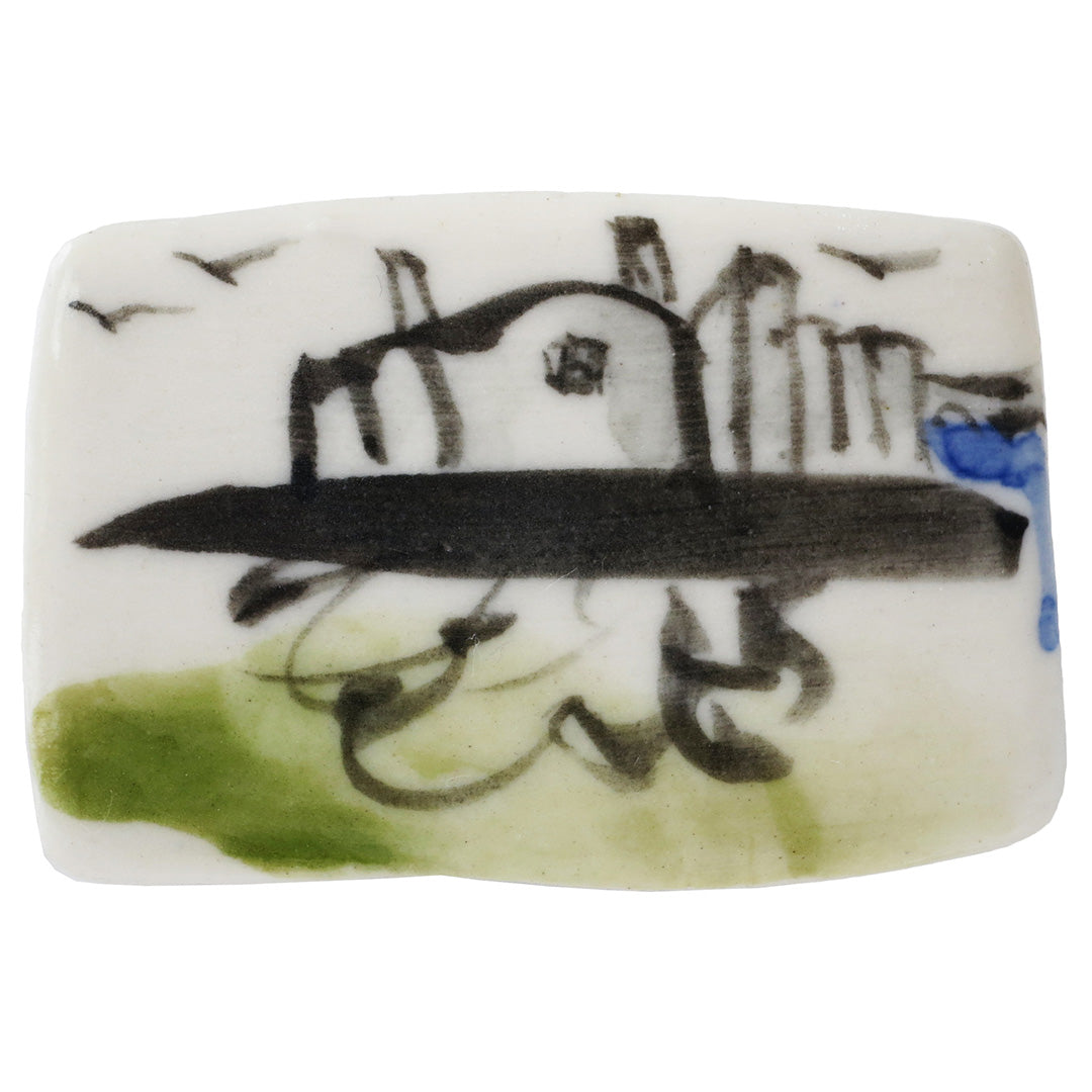 Elaine Woldorsky Porcelain Pin – Guthrie Outline Large
