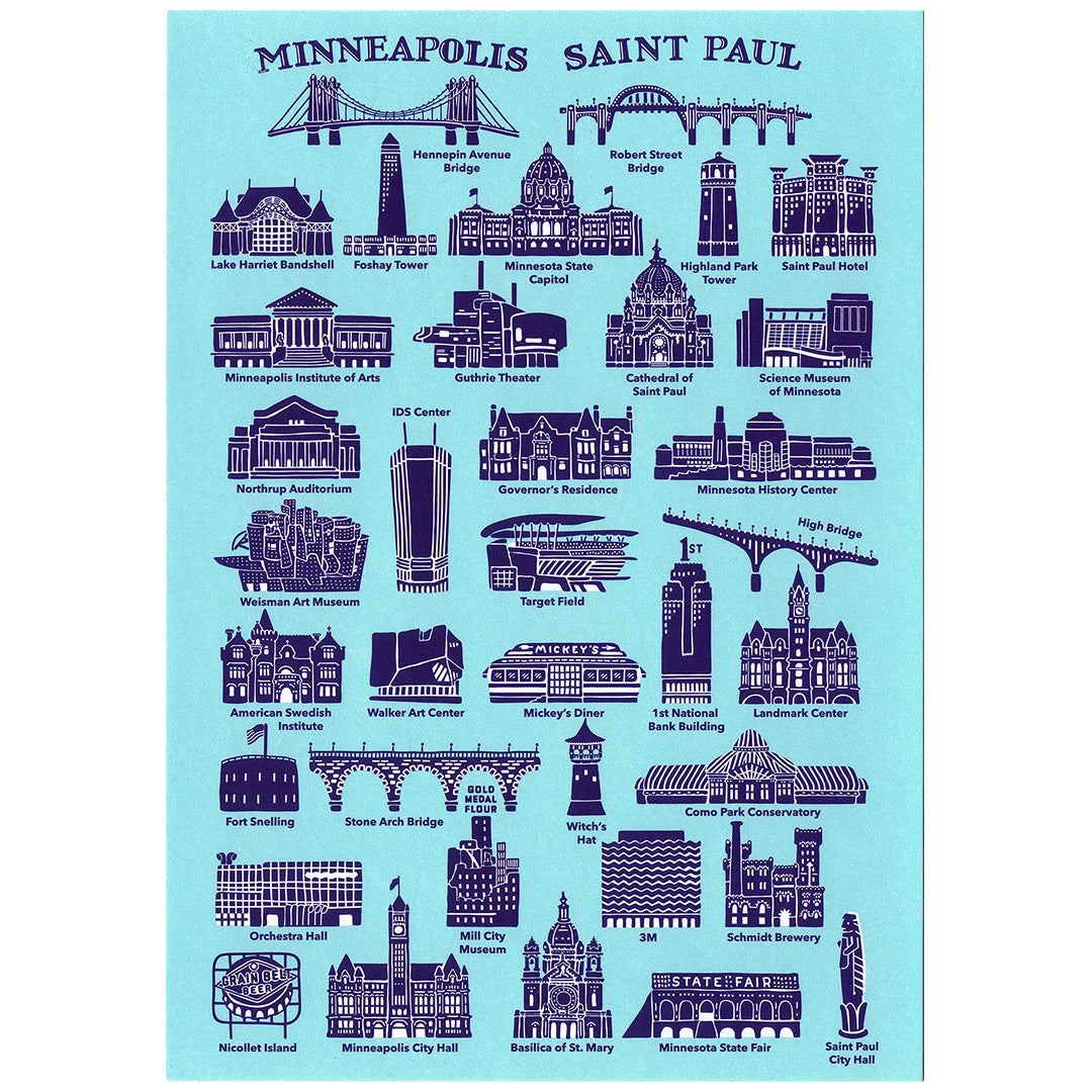 Twin Cities Landmarks Postcard