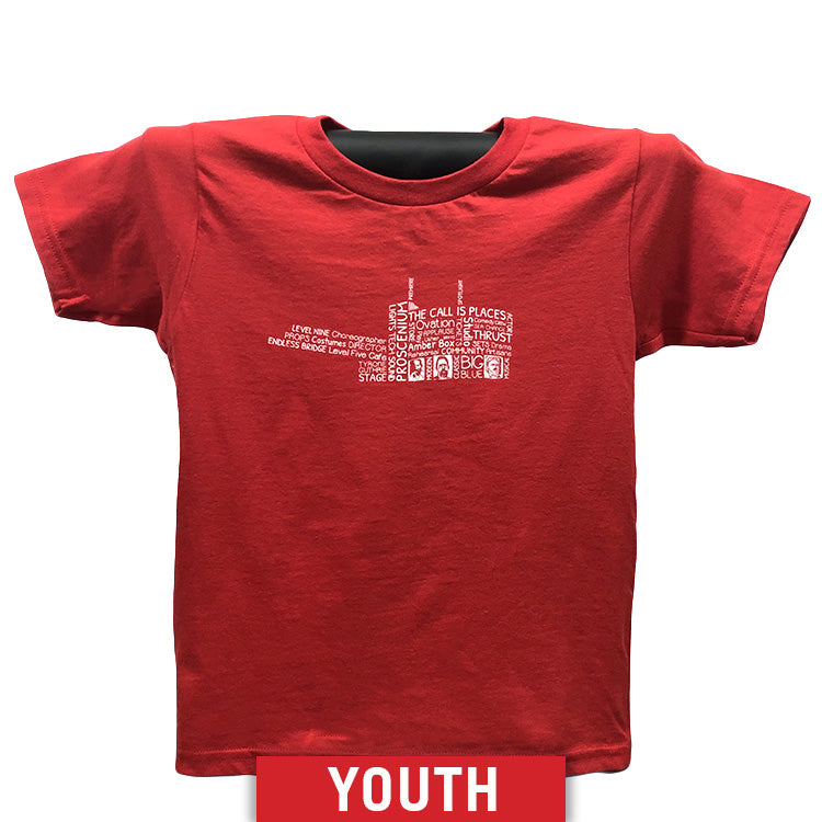 Guthrie Words Short Sleeve T-Shirt Red - Youth