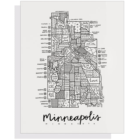 Art By Aleisha Notecard – Minneapolis Neighborhood Map