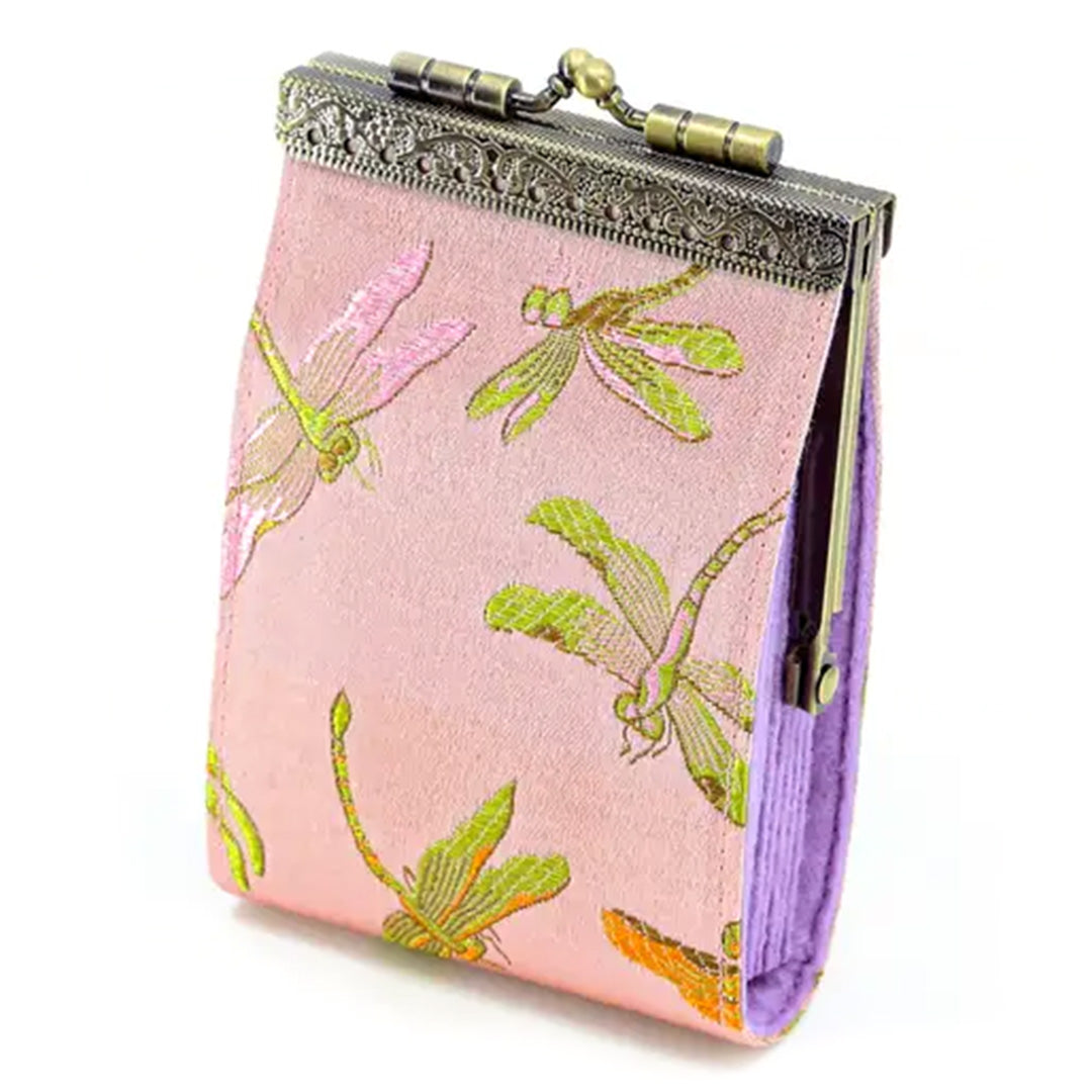 Cathayana Card Holder – Light Pink Dragonfly Brocade
