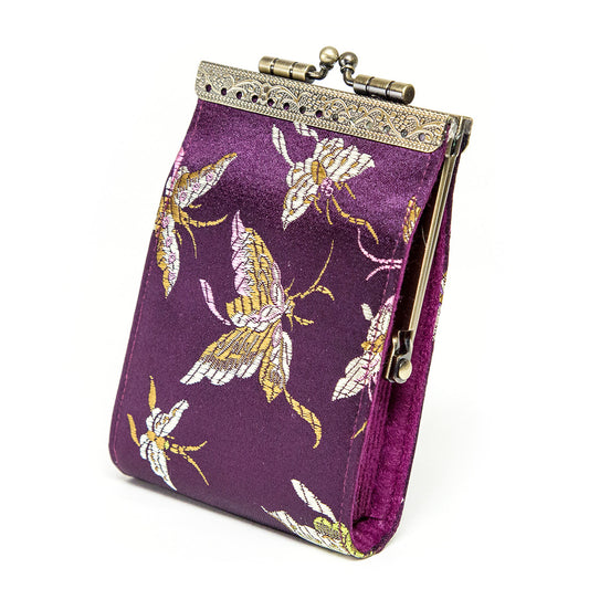 Cathayana Card Holder – Burgundy Butterfly
