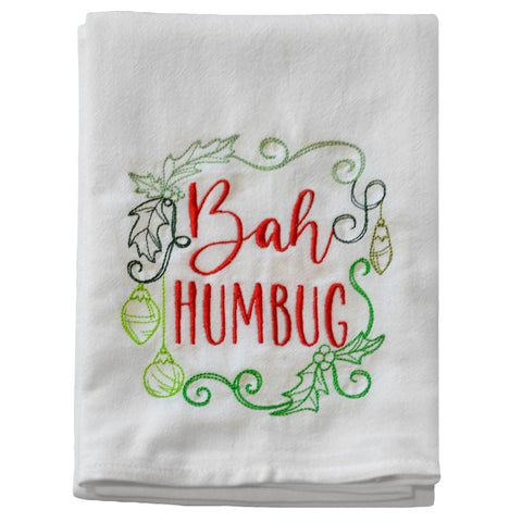 A Christmas Carol Tea Towel - "Bah! Humbug!"